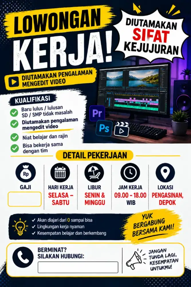 LOWONGAN KERJA EDITOR