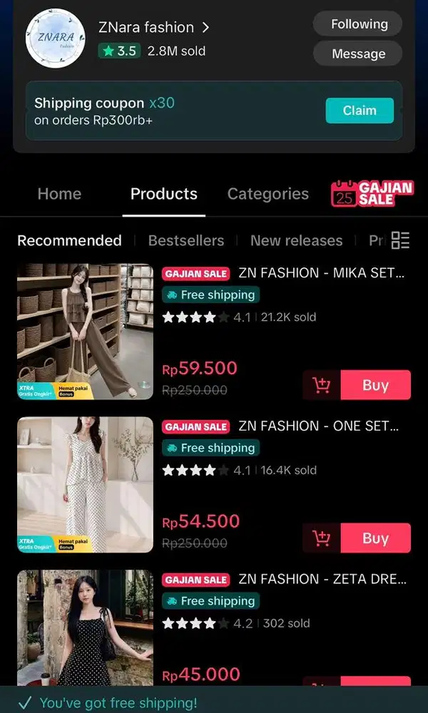 admin onlineshop tiktok