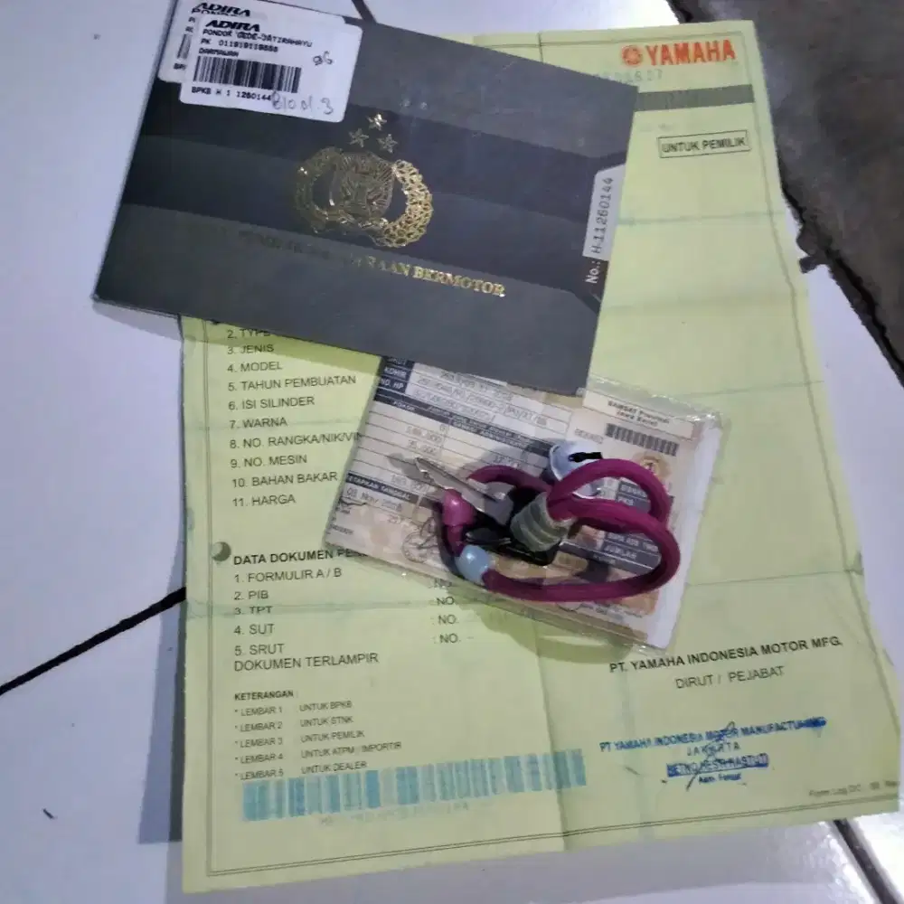 Mio 2011 surat lengkap pondok gede jatimakmur