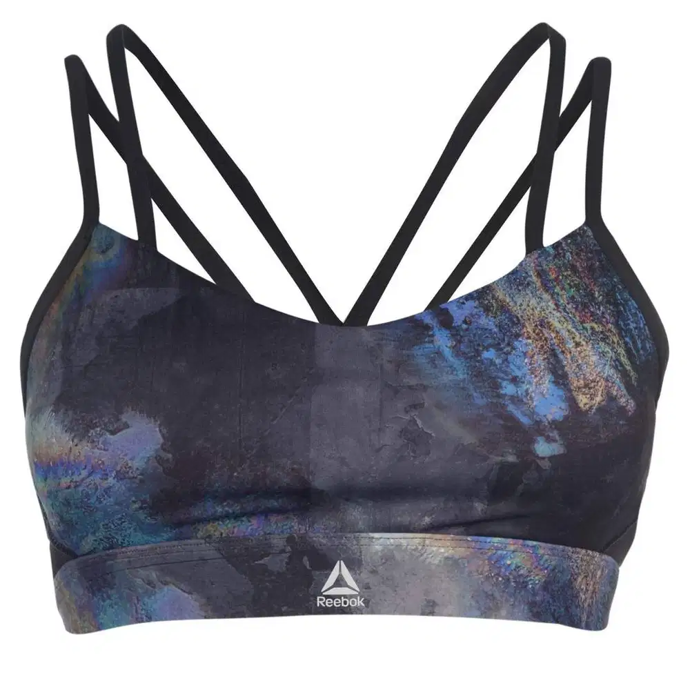 Reebok Hero Strappy Bra Oil Slick Print uk 34