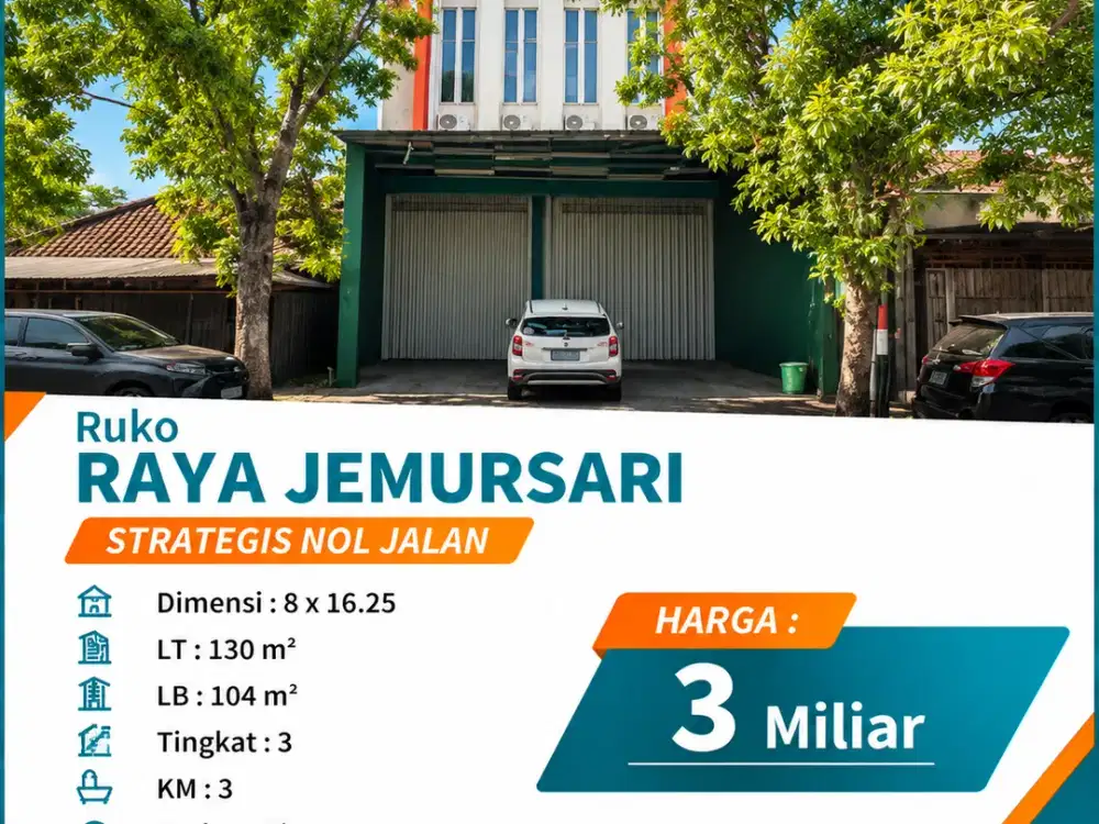 Ruko Raya Jemursari STRATEGIS NOL JALAN