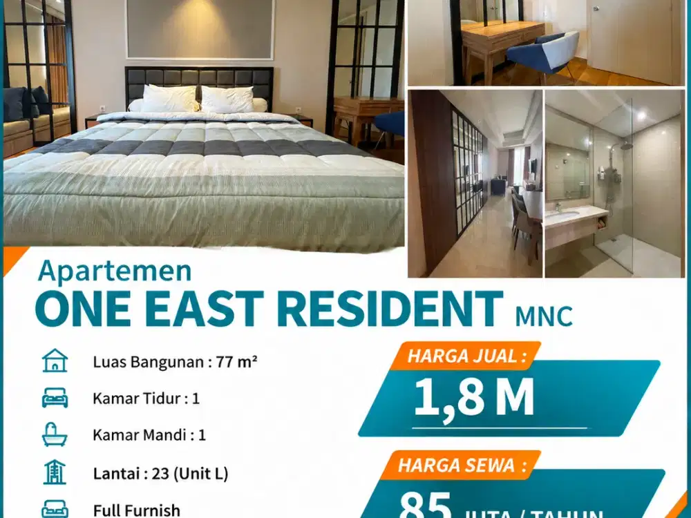 Apartemen One East Resident Mnc Unit L View City Full Furnish