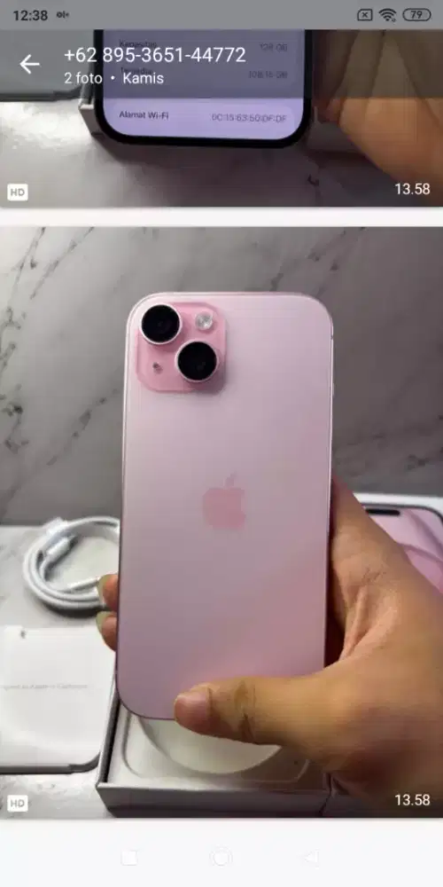 iPhone 15 128Gb Pink, All operator Fullset Mulus No Minus Ex inter