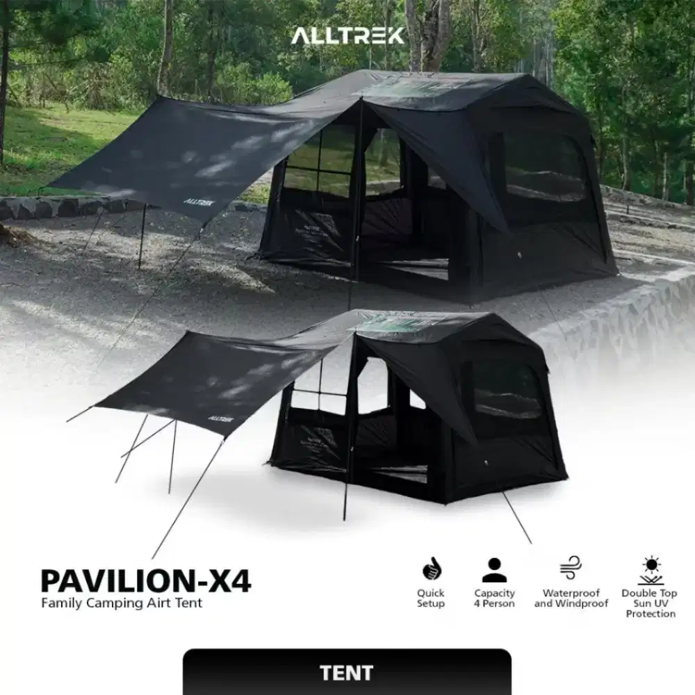 Tenda Angin Alltrek Pavilion X4 Black Air Tent kondisi Baru
