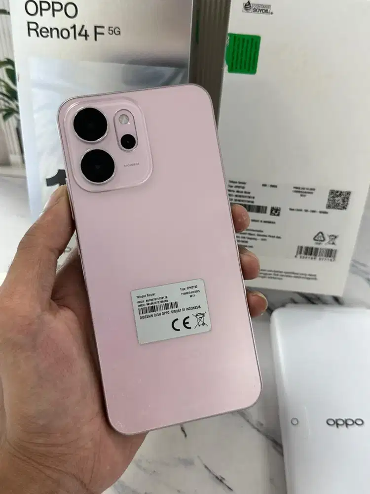 Oppo reno 14F 5G ram 8+8/256 pink