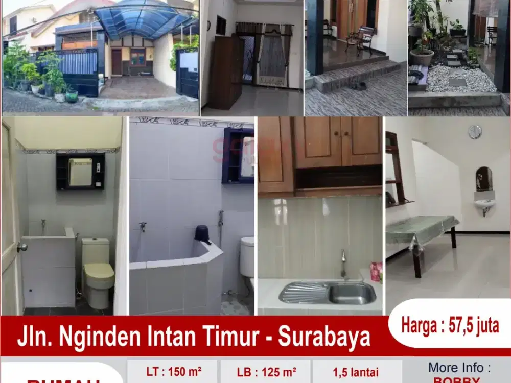 Rumah 1,5 Lantai Daerah Nginden Intan Timur Surabaya