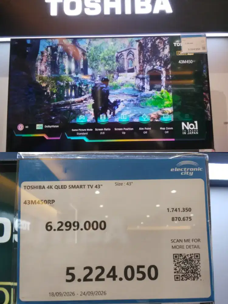 TOSHIBA 4K QLED SMART TV 43