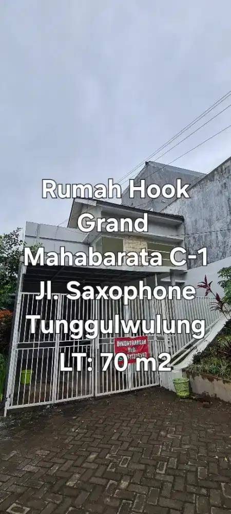 Rumah pojok LT 70 Grand Mahabarata Saxophone Kota Malang
