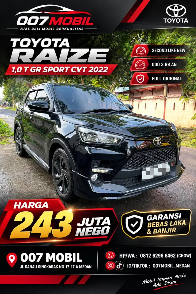 (Like New) Toyota Raize 1,0 T GR Sport CVT 2022 , 2023 , 2024,  WRV