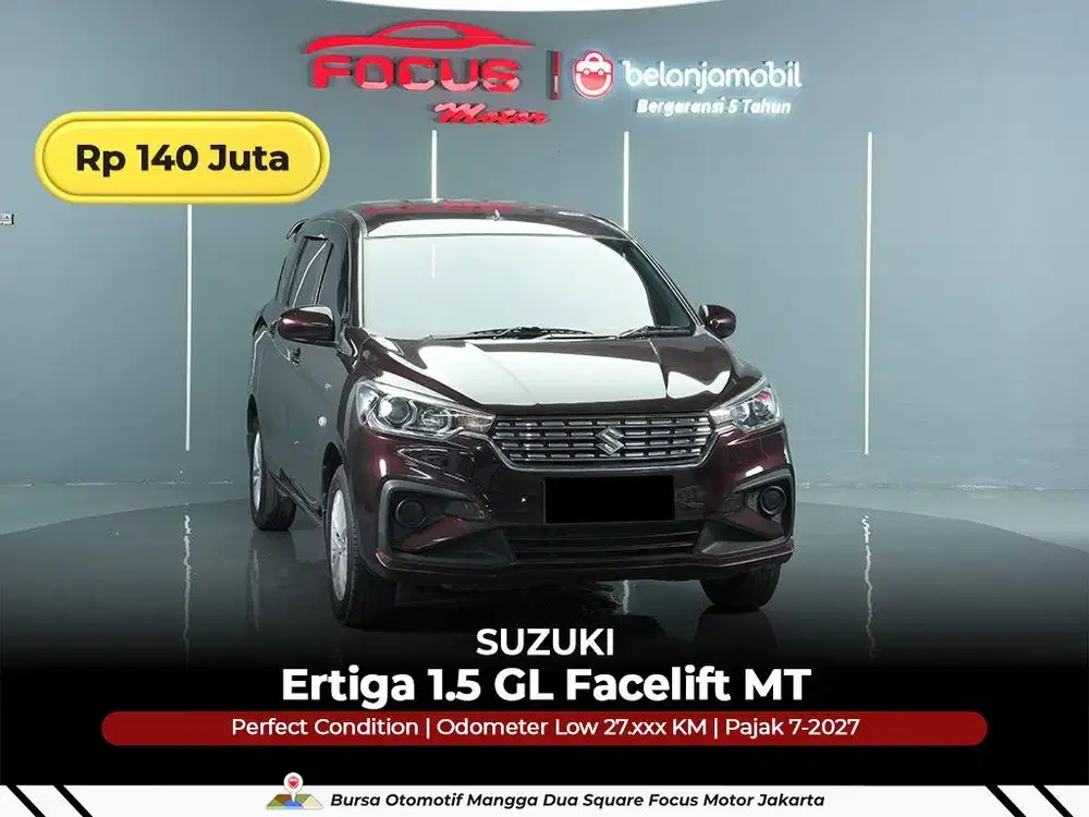 [GARANSI 5THN LOW KM] Suzuki Ertiga 1.5 GL Facelift MT 2017/2018/2019