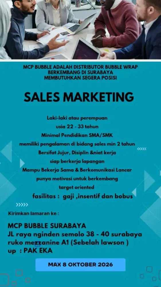 Dibutuhkan segera sales