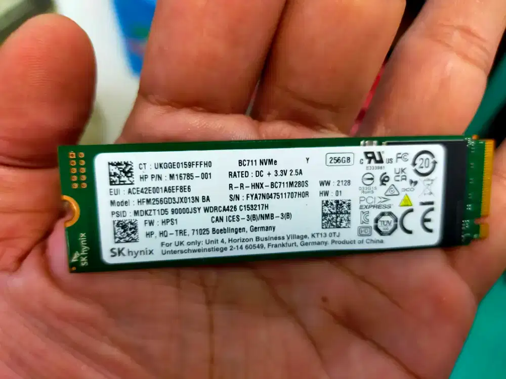Dijual SSD NVME Merk Haynix 256GB sentinel 100% 97% ex laptop hp sudah