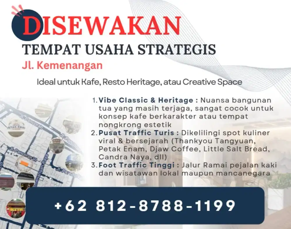 ‼️DISEWAKAN TEMPAT USAHA STRATEGIS BERKONSEP HERITAGE‼️