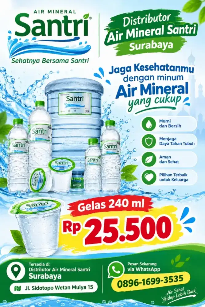 AIR MINERAL SANTRI – DISTRIBUTOR SURABAYA