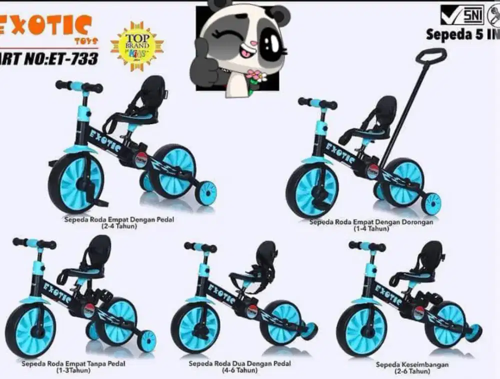Balance Pushbike 5in1 Exotic bsa pkai mlai usia 1-6thn Berkualitas