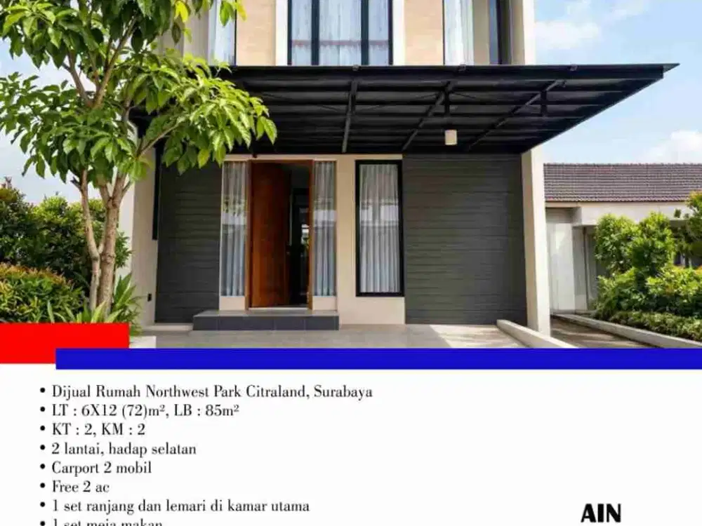 Dijual Rumah Northwest Park Citraland, Surabaya