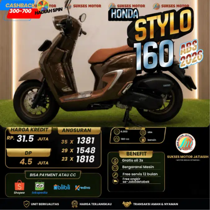 HONDA STYLO 160 ABS 2026 MOTOR CAKEP KM MASIH 4 RIBUAN SIAP GAS AJA