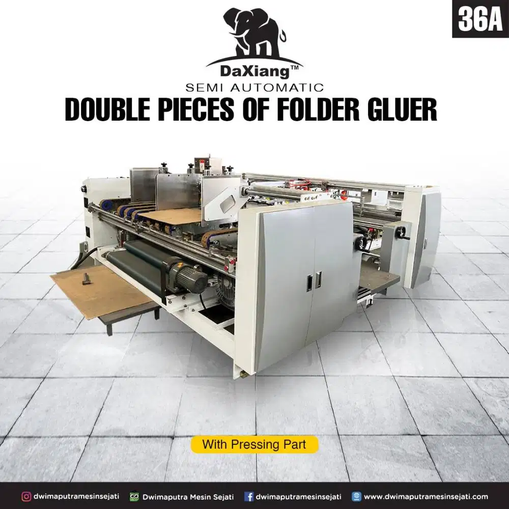 Mesin Semi Automatic Double Pieces of Folder Gluer