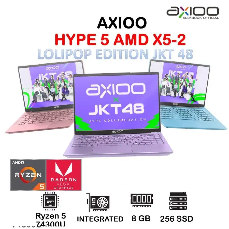LAPTOP AXIOO HYPE 5 AMD X5 LOLIPOP EDITION - RYZEN 5 7430U 8GB 256GB