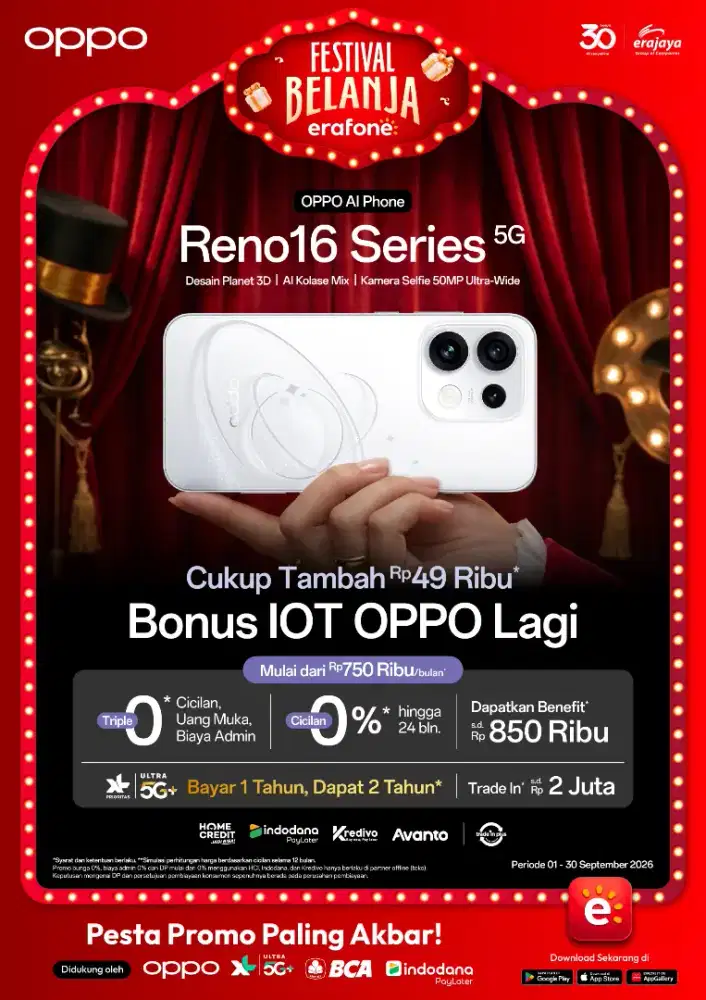 Promo Oppo Reno 16 series bisa Kredit & Tuker tambah