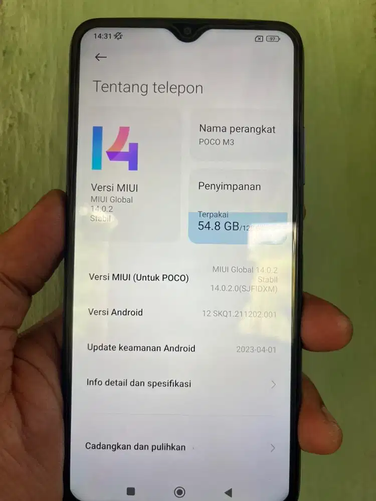 Poco M3 6/128gb (fullset sampai jarum)