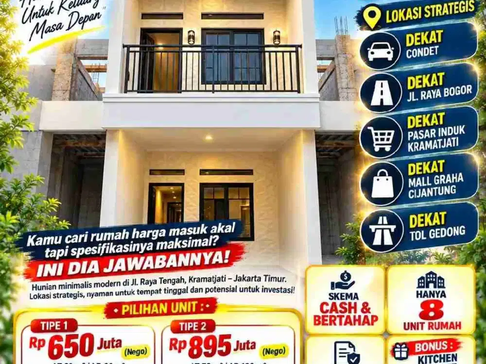Rumah cluster  Kramat Jati, kota Jakarta