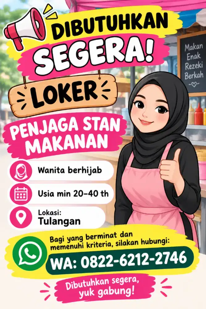 Dibutuhkan penjaga stan