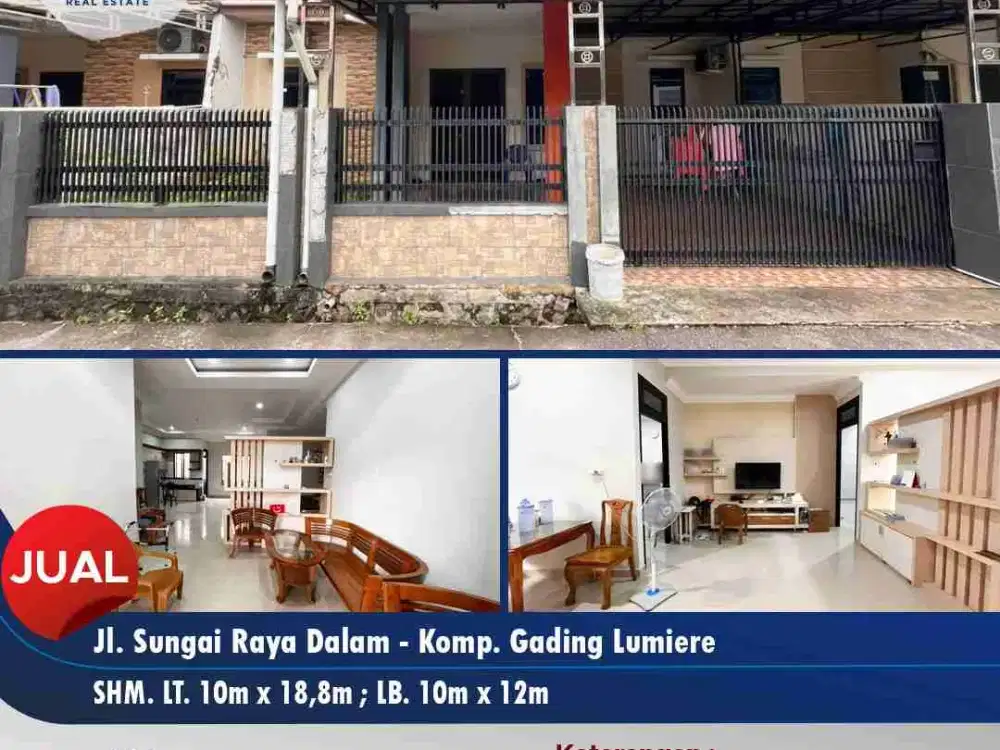 RUMAH SIAP HUNI JL SUNGAI RAYA DALAM. DENGAN TANAH YG LUAS.. DAN BANYAK BONUS NYA. KITCHEN SET, BACKDROP TV, PARTISI RUANG TAMU, PAGAR DORONG, CARPORT, CANOPY, POMPA AIR, LOKASI KOTAMADYA, DEKAT XING MART, GAIA MALL, KAWASAN BEBAS BANJIR