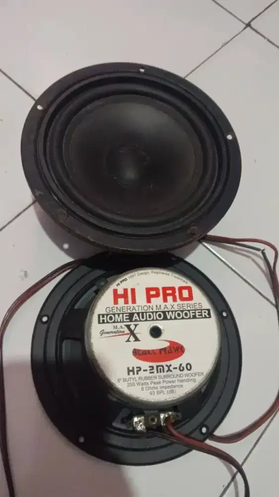 Sepasang speaker surround HI-PRO hp-2mx60 6 200watt 8ohm masih bagus