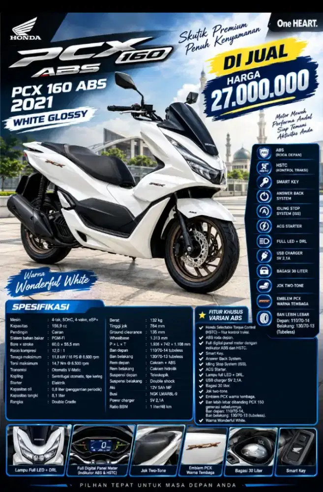 Di Jual Motor Kesayangan PCX White