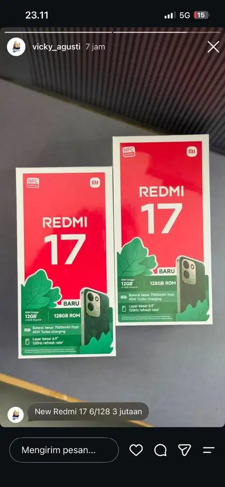 REDMI 17 6/128 Baru