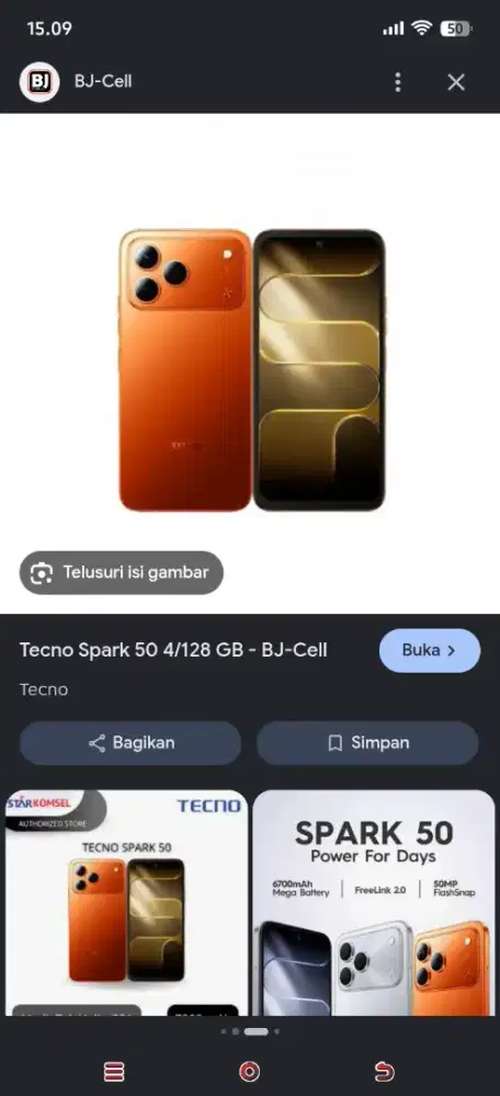 Jual hp Tecno spark 50