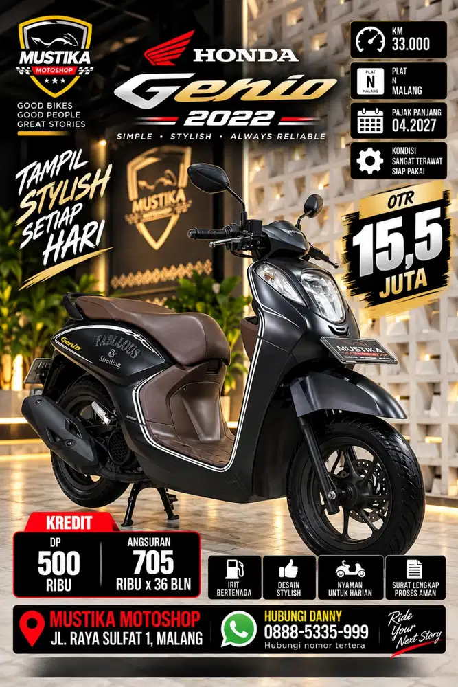 Harga Promo‼️Honda Genio CBS ISS 2022. N Malang. DANNY Mustika