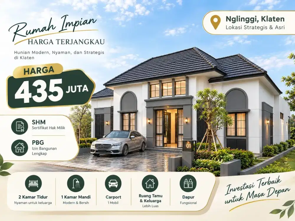 Dijual Rumah Murah Klaten, 400 Jutaan Dekat Exit Tol Klaten.