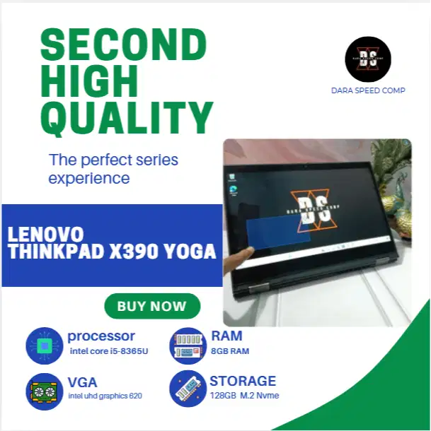 THINKPAD X390 YOGA CORE i5-8365U / 8GB RAM / 256GB SSD / FHD
