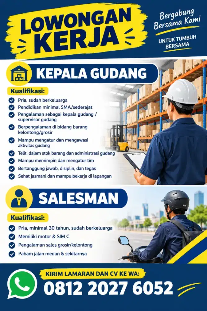 Kepala Gudang & Salesman