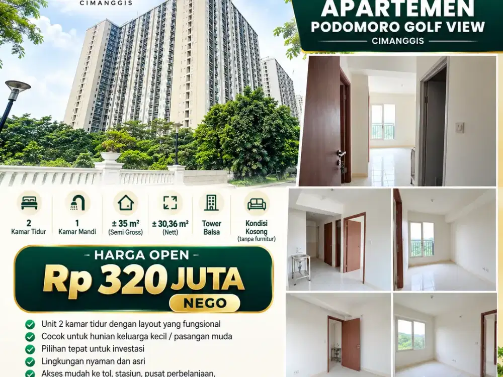 Dijual Apartemen Podomoro Golf View Cimanggis