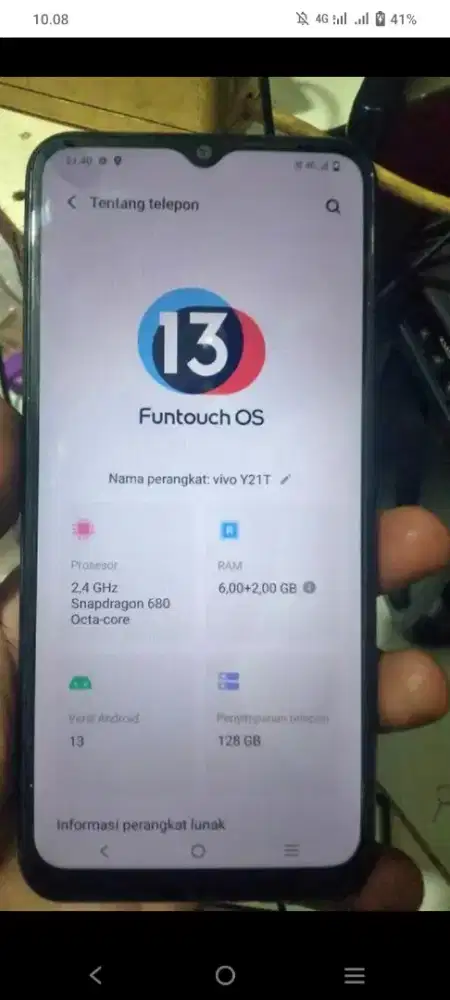 HP vivo Y21T ram 6+2/128