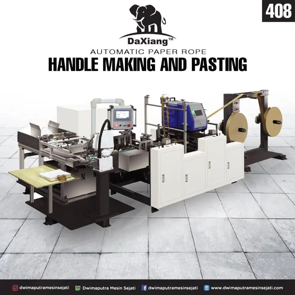 Automatic Paper Rope Handle Making and Pasting Machine