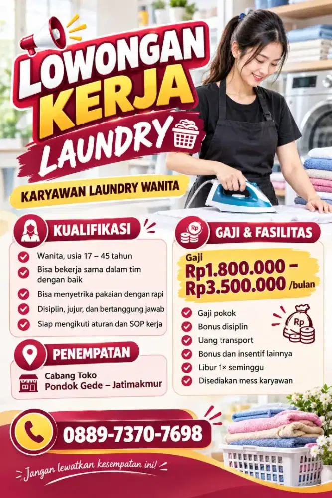 LOWONGAN KERJA LAUNDRY