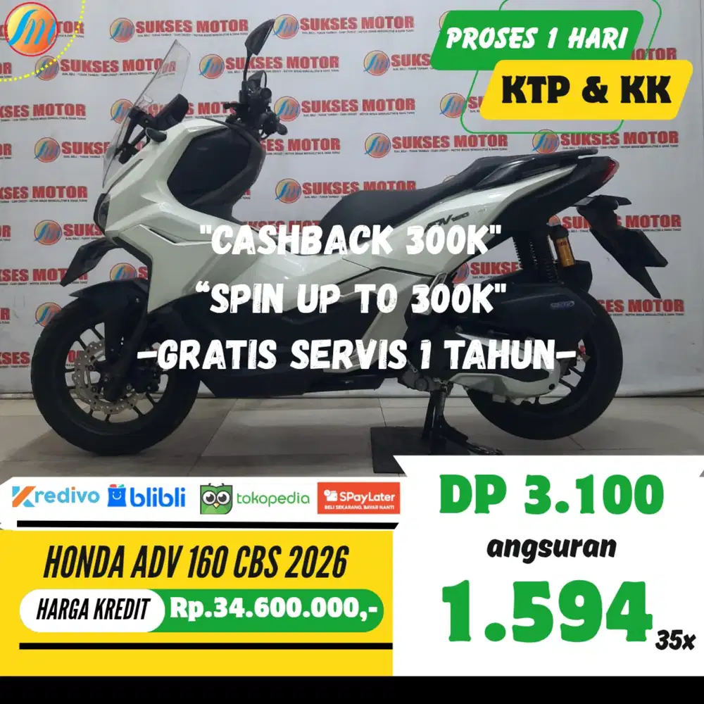 HONDA ADV 160 CBS 2026 SEKEN KREDIT MURAH ANGSURAN TERJANGKAU KTP KK