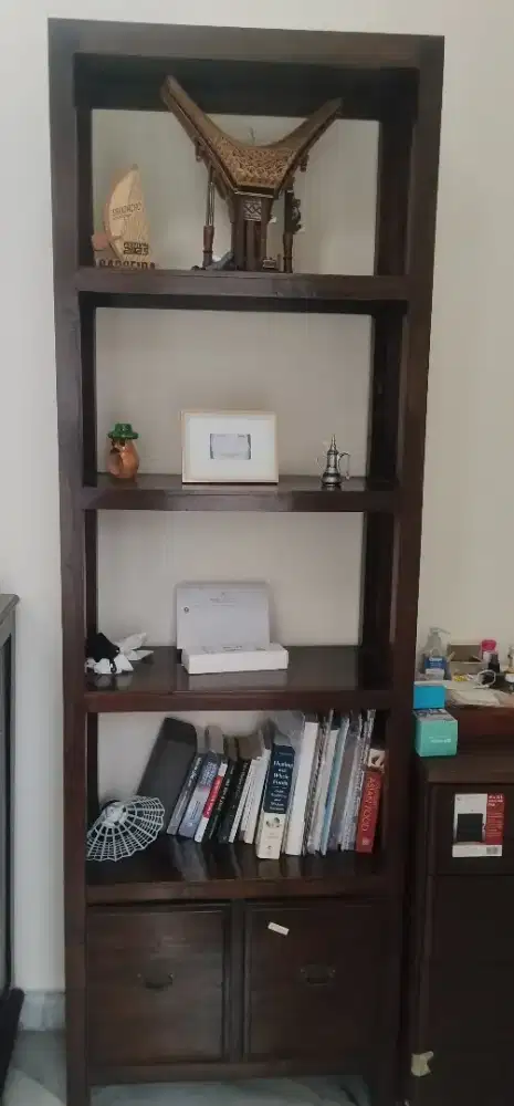 RAK BUKU JATI TINGGI 2 METER
