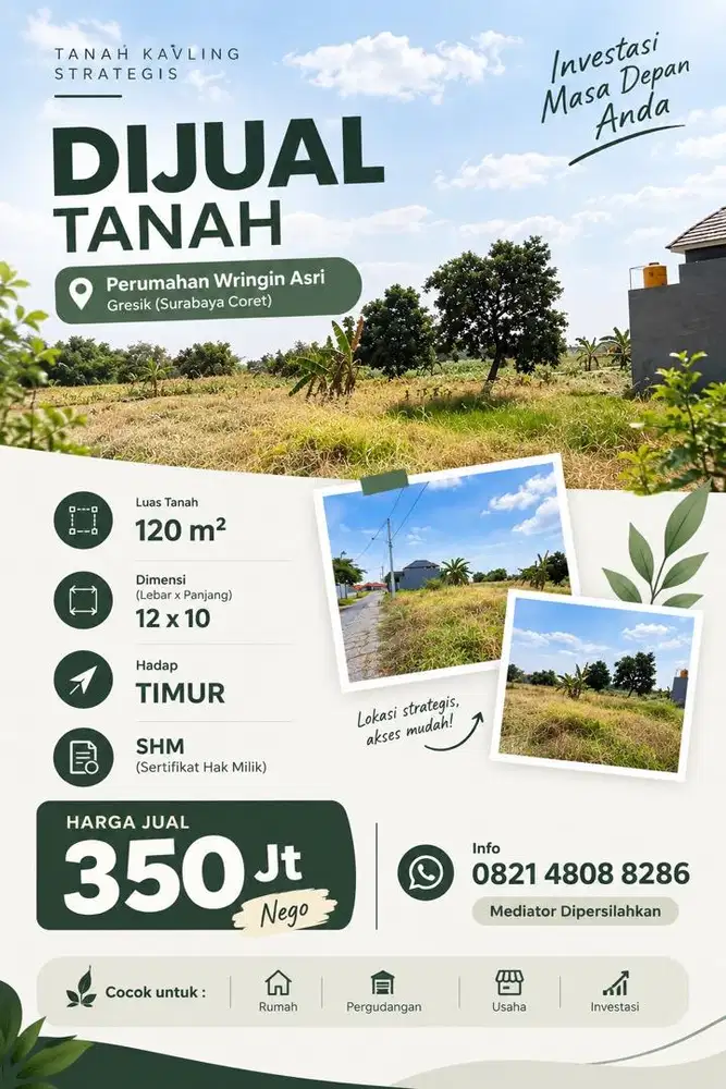 DIJUAL Tanah di Perumahan Wringin Asri