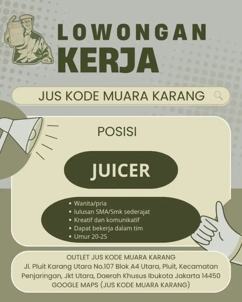 LOWONGAN KERJA JUS KODE MUARA KARANG