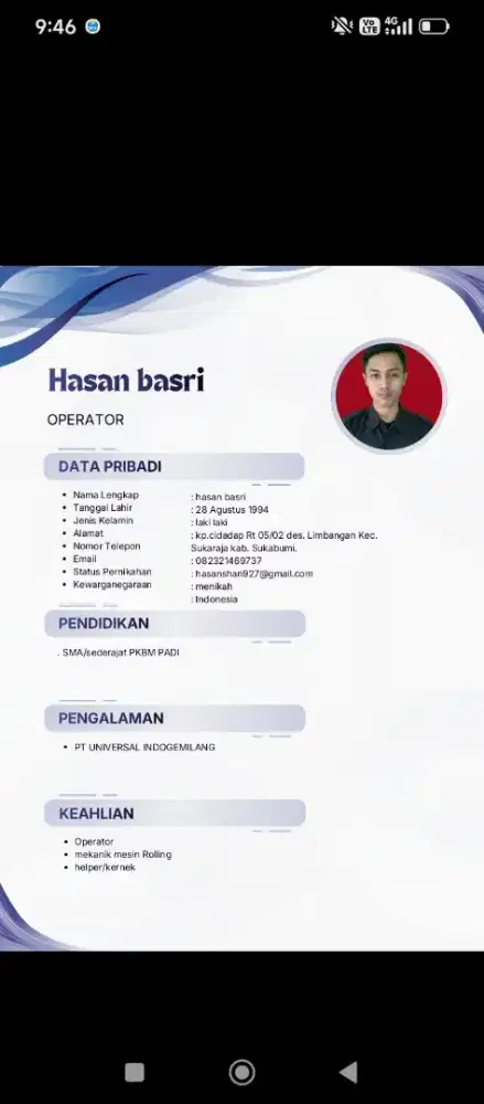 Info loker sukabumi+ci badak