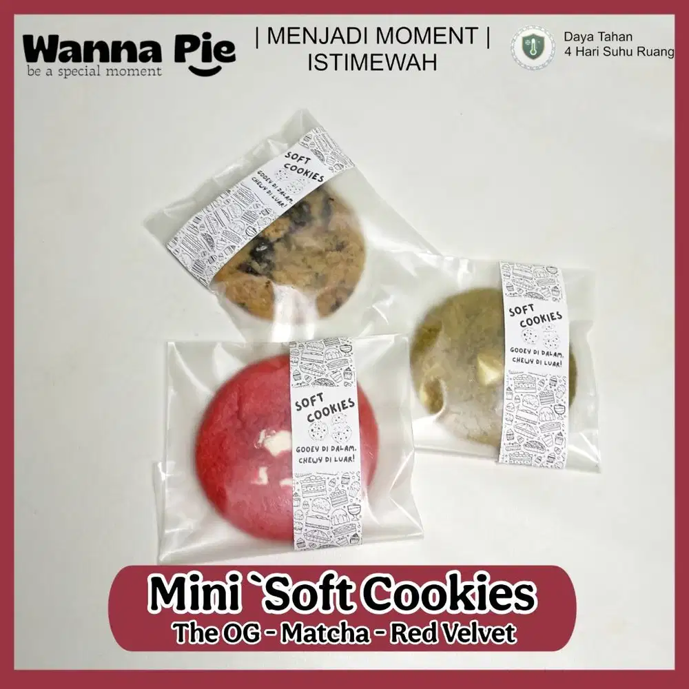 mini Soft Cookies Mix 3 Varian Ori Matcha Redvelvet Siap Kirim