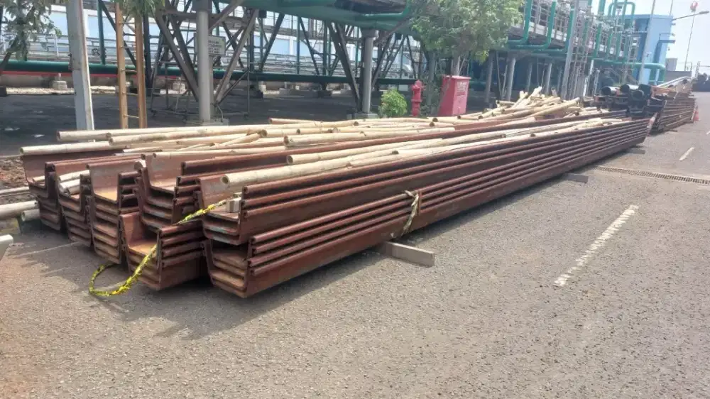 Sheet pile baru dan bekas root