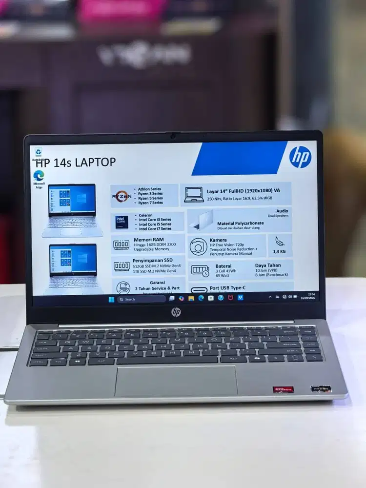 HP 14 EM0320AU / EM0321AU Ryzen 3 7320U 8GB SSD 512GB 14′′ FHD W11+OH2