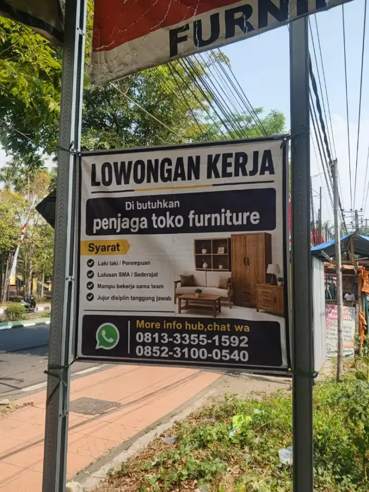 Lowongan kerja penjaga toko furniture