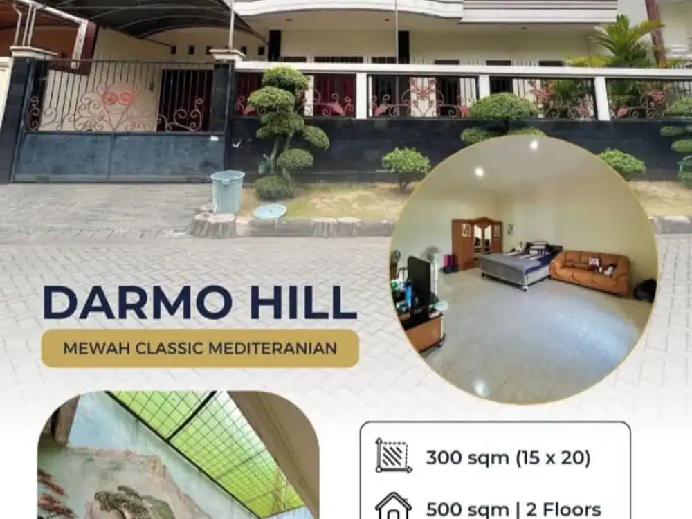 Murah Rumah Mewah 2 Lantai Classic Mediteranian di Darmo Hill, Surabaya Barat